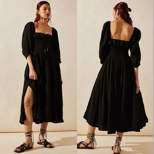 Free People Black Midi Dress